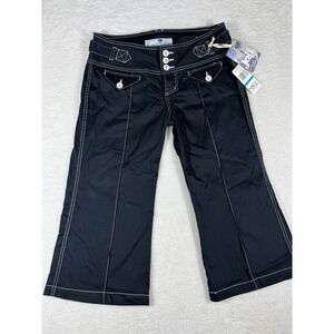 Jolt Capri Pants Women 9 Black NEW Contrast Stitch Y2K Mall Goth Cropped gaucho
